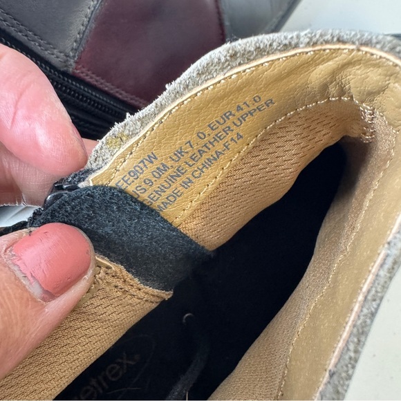 Aetrex Lagenlook Colorblock Leather Arch Support Comfort Ankle Boots Size 9M - Picture 11 of 13